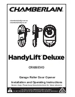 Preview for 1 page of Chamberlain HandyLift Deluxe CR650EVO Installation And Operating Instructions Manual