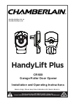 Preview for 1 page of Chamberlain HandyLift Plus CR600 Installation And Operating Instructions Manual