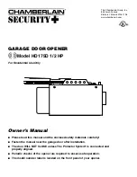 Preview for 1 page of Chamberlain HD175D 1/2 HP Manual