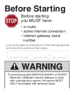 Preview for 2 page of Chamberlain Internet Gateway Quick Start Manual