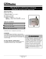 Chamberlain LiftMaster CPT1 Installation And Operation Instructions Manual preview