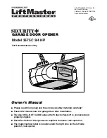 Preview for 1 page of Chamberlain LiftMaster Professional Security+ 3575C Owner'S Manual