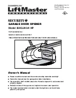 Chamberlain LiftMaster Professional Security+ 3595LM Owner'S Manual preview