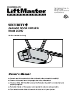 Preview for 1 page of Chamberlain LiftMaster Security+ 2500C Owner'S Manual