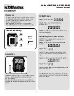 Chamberlain LiftMaster Security+ WKP250LM User Manual preview