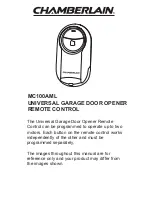 Chamberlain MC100AML Manual preview