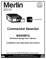 Preview for 1 page of Chamberlain Merlin MS65MYQ Installation And Operating Instructions Manual