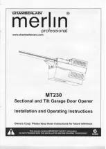 Preview for 1 page of Chamberlain merlin MT23O Installation And Operating Instructions Manual