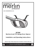 Preview for 1 page of Chamberlain Merlin MT800 Installation And Operating Instructions Manual