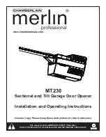 Preview for 1 page of Chamberlain Merlin Professional MT230 Installation And Operating Instructions Manual