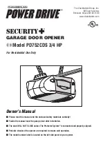 Preview for 1 page of Chamberlain PD752CDS 3/4 HP Owner'S Manual