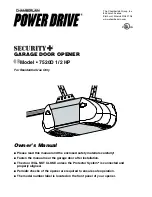 Preview for 1 page of Chamberlain POWER DRIVE 7520D Owner'S Manual