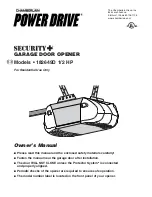 Preview for 1 page of Chamberlain Power Drive Security+ 182649D Owner'S Manual