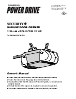 Chamberlain Power Drive Security+ PD612CDM Owner'S Manual предпросмотр