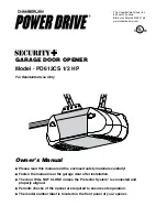 Chamberlain Power Drive Security+ PD612CS Owner'S Manual preview