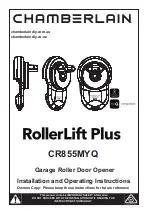 Preview for 1 page of Chamberlain RollerLift Plus CR855MYQ Installation And Operating Instructions Manual