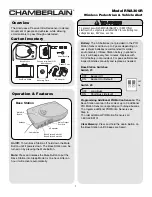 Chamberlain RWA300R User Manual preview