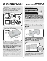 Preview for 1 page of Chamberlain RWA310R User Manual