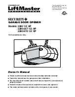 Chamberlain SECURITY+ 2280 1/2 HP Owner'S Manual preview