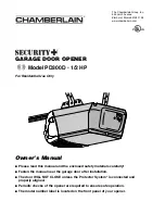 Chamberlain Security+ PD300D Owner'S Manual preview