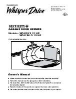 Chamberlain Whisper Drive Security+ WD822KLS Owner'S Manual preview