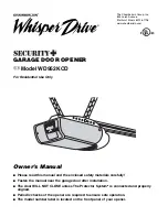 Preview for 1 page of Chamberlain Whisper Drive Security+ WD952KCD Owner'S Manual