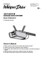 Preview for 1 page of Chamberlain Whisper Drive Security+ WD952KCS Owner'S Manual