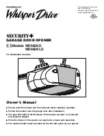 Предварительный просмотр 1 страницы Chamberlain Whisper Drive Security+ WD962KD Owner'S Manual