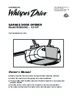 Chamberlain Whisper Drive WD922KC Owner'S Manual preview