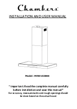 Предварительный просмотр 1 страницы Chambers MVW102BSS Installation And User Manual