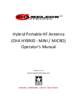 Chameleon Antenna CHA HYBRID MICRO Operator'S Manual preview