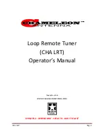 Предварительный просмотр 1 страницы Chameleon Antenna CHA LRT Operator'S Manual