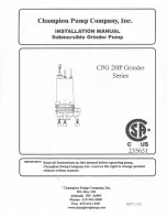 Champion Pump CPG 2HP Grinder Series Installation Manual preview