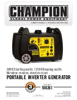 Preview for 1 page of Champion 100261 Owner'S Manual & Operating Instructions