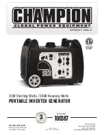 Предварительный просмотр 1 страницы Champion 100387 Operator'S Manual