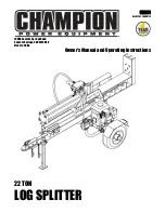 Champion 22 TON LOG SPLITTER Owner'S Manual And Operating Instructions preview