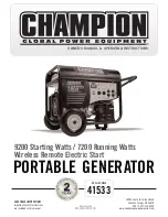 Champion 41533 Owner'S Manual & Operating Instructions preview