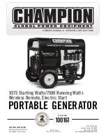 Preview for 1 page of Champion 7500 Owner'S Manual & Operating Instructions