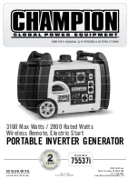 Champion 75537i Owners Manual And Operation Instructions предпросмотр