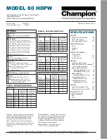 Preview for 5 page of Champion 80 HDPW Specifications