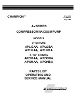 Предварительный просмотр 1 страницы Champion A Series Operating And Service Manual