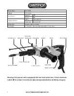 Preview for 2 page of Champion Brute Platinum XLT Tapper Operator'S Manual