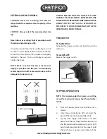 Preview for 6 page of Champion Brute Platinum XLT Tapper Operator'S Manual