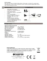 Preview for 6 page of Champion CH2020 User Manual