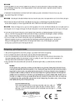 Preview for 10 page of Champion CHBR610 User Manual