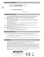 Preview for 4 page of Champion CHKK110 User Manual