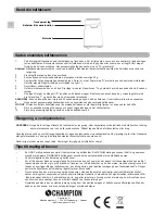 Preview for 10 page of Champion CHKK110 User Manual