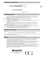 Preview for 13 page of Champion CHKK110 User Manual