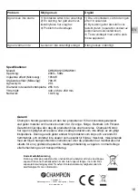 Предварительный просмотр 17 страницы Champion CHMW011 User Manual