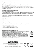 Preview for 30 page of Champion CHMW020 Instruction Manual